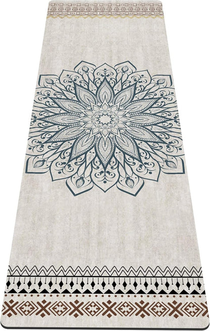 nuveti Yoga Mat Print Extra Thick TPE Non Slip Fitness Exercise Mat with Carrying Bag,72"x24" Extra Thick 6MM Exercise & Workout Mat for Yoga, Pilates Fitness and Floor Exercises - Colors A