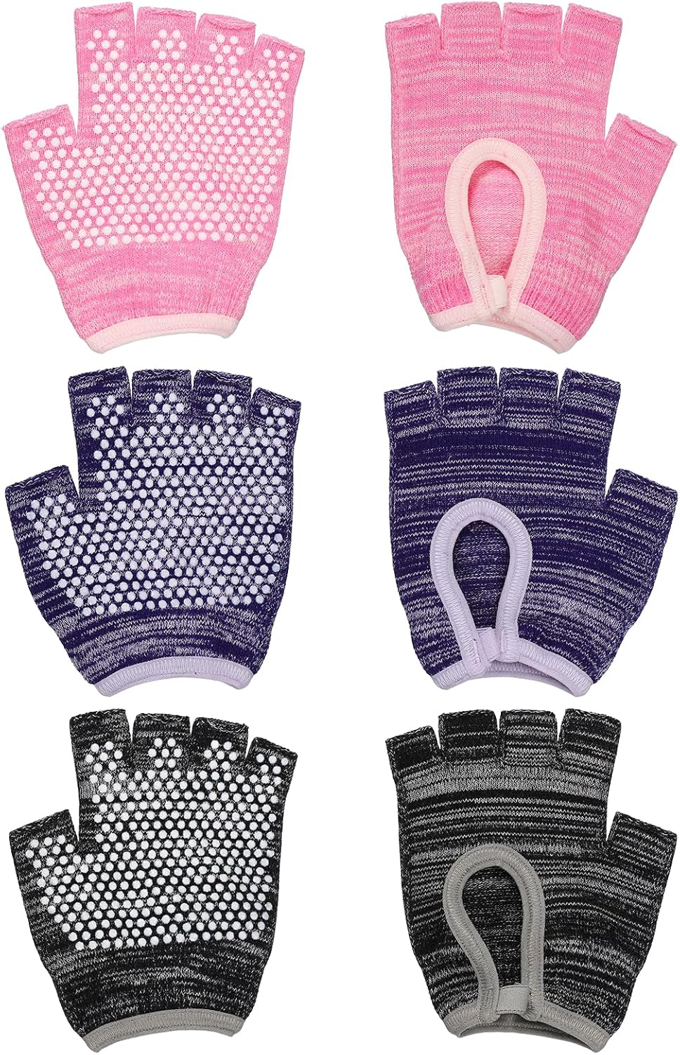 Yoga Gloves, Non Slip Fingerless Pilates Gloves Breathable Exercise Workout Mittens