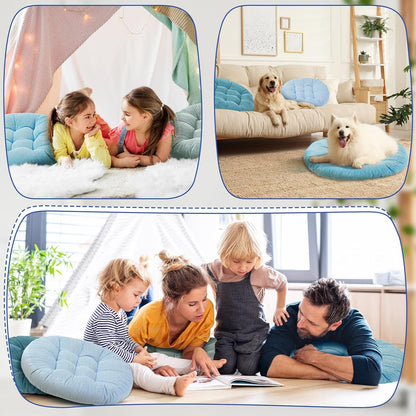 Jerify Floor Pillow Cushions Large Round Square Large Meditation Floor Pillow for Classroom Adult Meditation Picnic Party Seating Learning Daycare School(Square,Mixed Colors,4 Pcs)