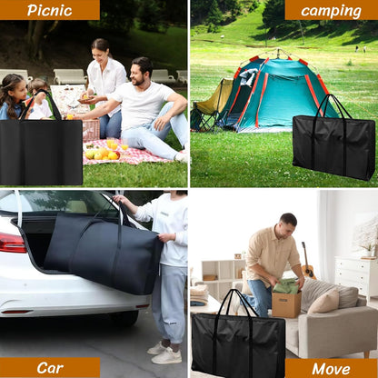 BLIRITEL Foldable Chair Storage Carry Bag, Heavy Duty 210D Oxford Travel Bag for Folding Lounge Chair, Zero Gravity Chair, Rollator Walker, Camp Table, Patio Cushion Storage (Black)