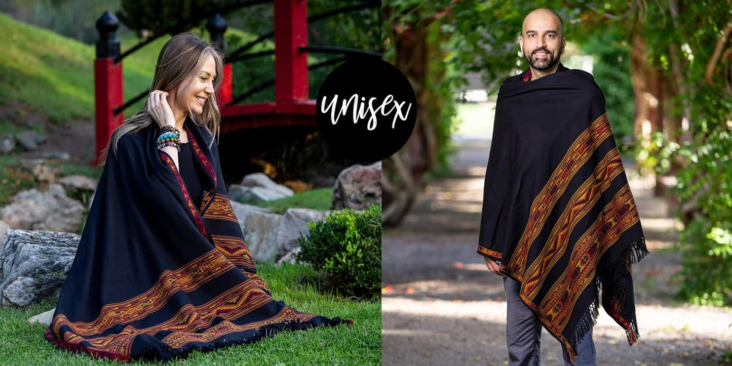 Meditation Shawl or Blanket, Exotic Shawl/Wrap, Oversize Scarf or Stole. Unisex
