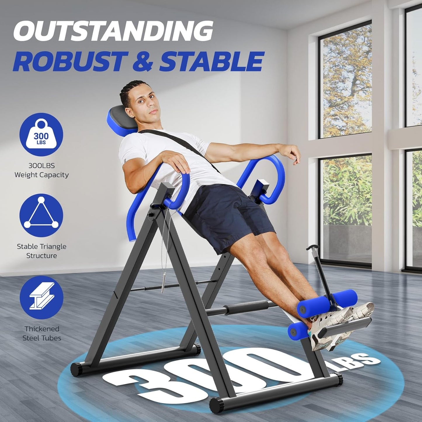YOLEO Gravity Inversion Table for Back Pain Relief 2026 New Inversion Table w/Lumbar Support Easy to Assemble Back Stretcher Machine 300 lbs