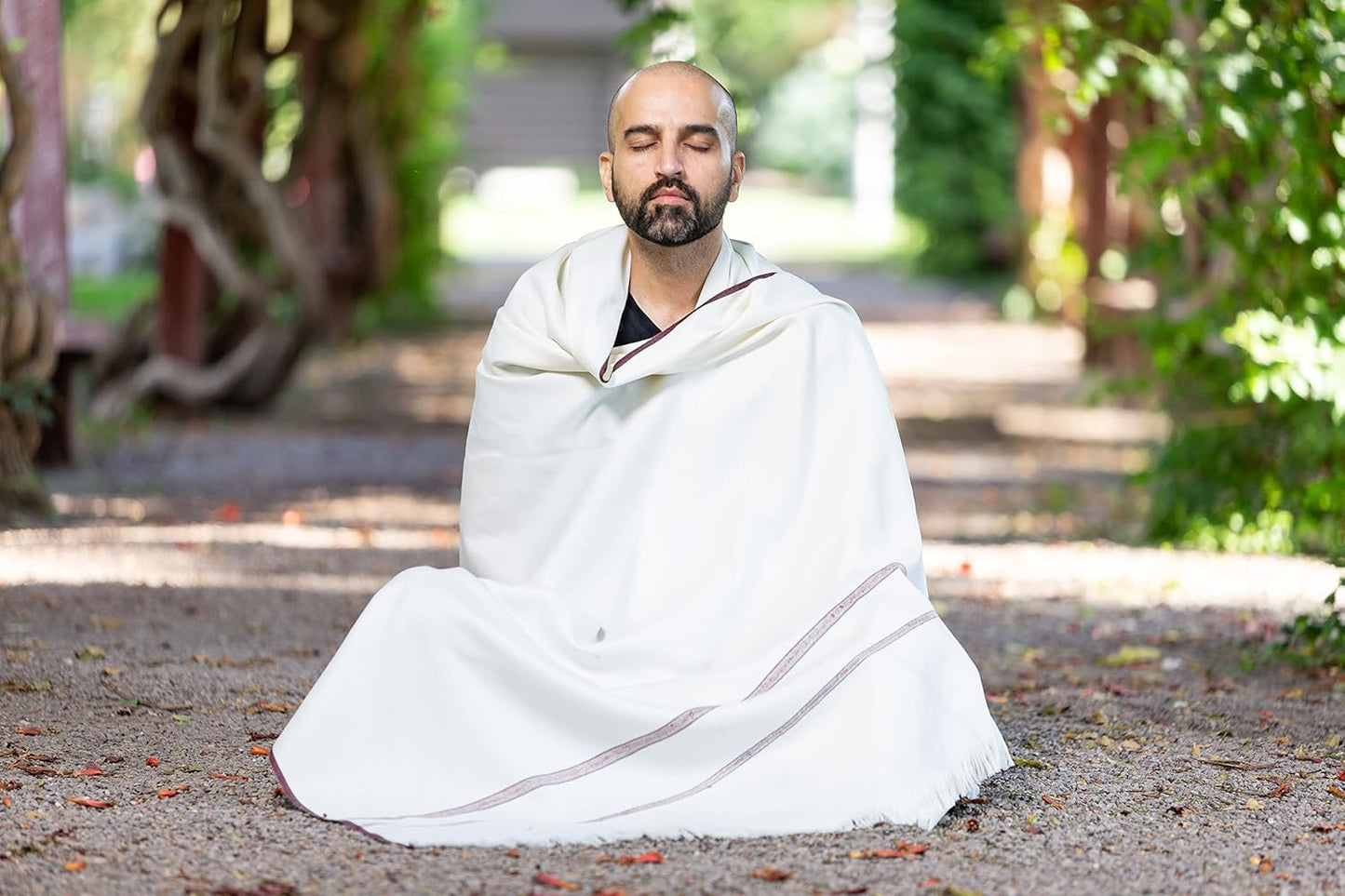 Versatile Premium Wool Blend Meditation Shawl - Large Unisex Prayer Wrap, Oversized Scarf & Yoga Blanket