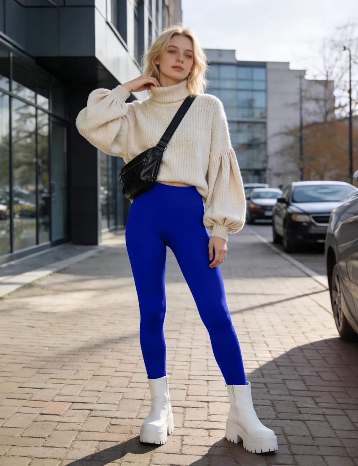 Blisset High Waist Leggings for Women - Opaque, Soft Tummy Control Athletic Pants for Yoga, Running, Workout and Gym
