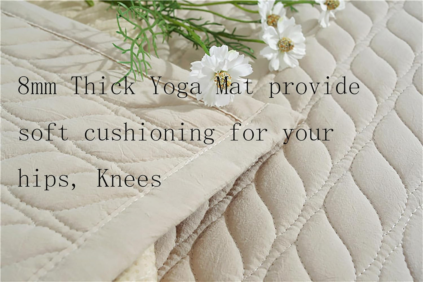 Thick Cotton Yoga Mat 100% Organic Natural Yoga Rug Fitness Rug with Bag for Exercise, Workout Washable 78.8 inches X 27.5 Inches