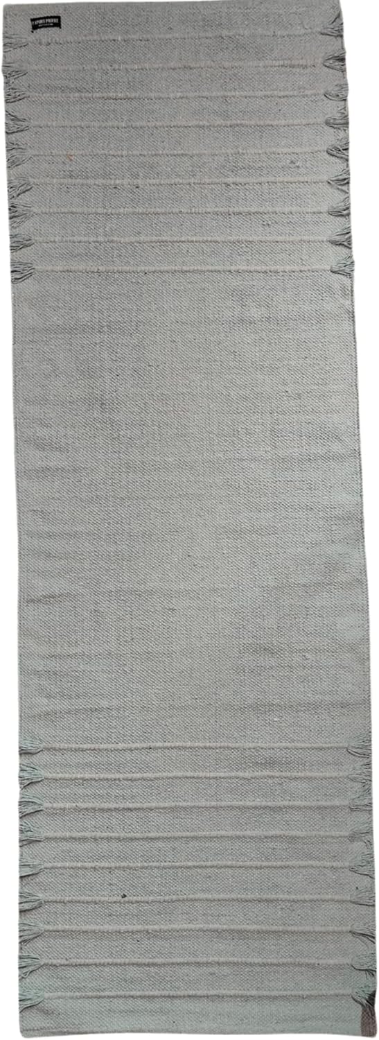 Indian Handmade100 % Organic Anti Skid Multi Colour Cotton Yoga Mat - Eco-Friendly Hand-Woven Rug - Non-Slip & Thick (24”x72”x5mm) for Hot yoga & Everyday Fitness at Home - Comfortable & Foldable Extra-Long Mat