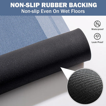 YDKGL Non Slip Long Bath Mat Bathroom Runner, Rubber Backing Ultra Thin Bathroom Rugs Fit Under Door Quick Dry Super Absorbent Washable Bath Rug Shower Mat for Bathtub Sink Floor, Dark Gray 17"x47"
