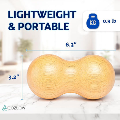 COZLOW Double Lacrosse Silicone Massage Ball - Cobalt Blue - Peanut Trigger Point Roller for Mobility, Deep Tissue Therapy, Myofascial Release - Acupressure Tool for Muscle Pain Relief