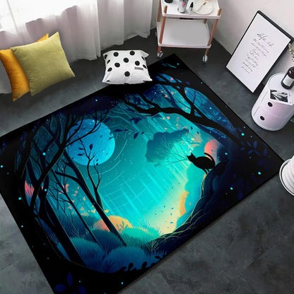 Black Girl Area Rug for Bedroom African American Rugs for Room Princess Carpet Kids Rugs for Bedroom African Girls Carpet for Living Room Teen Girls Yoga Mats, Pink, 4'×5'