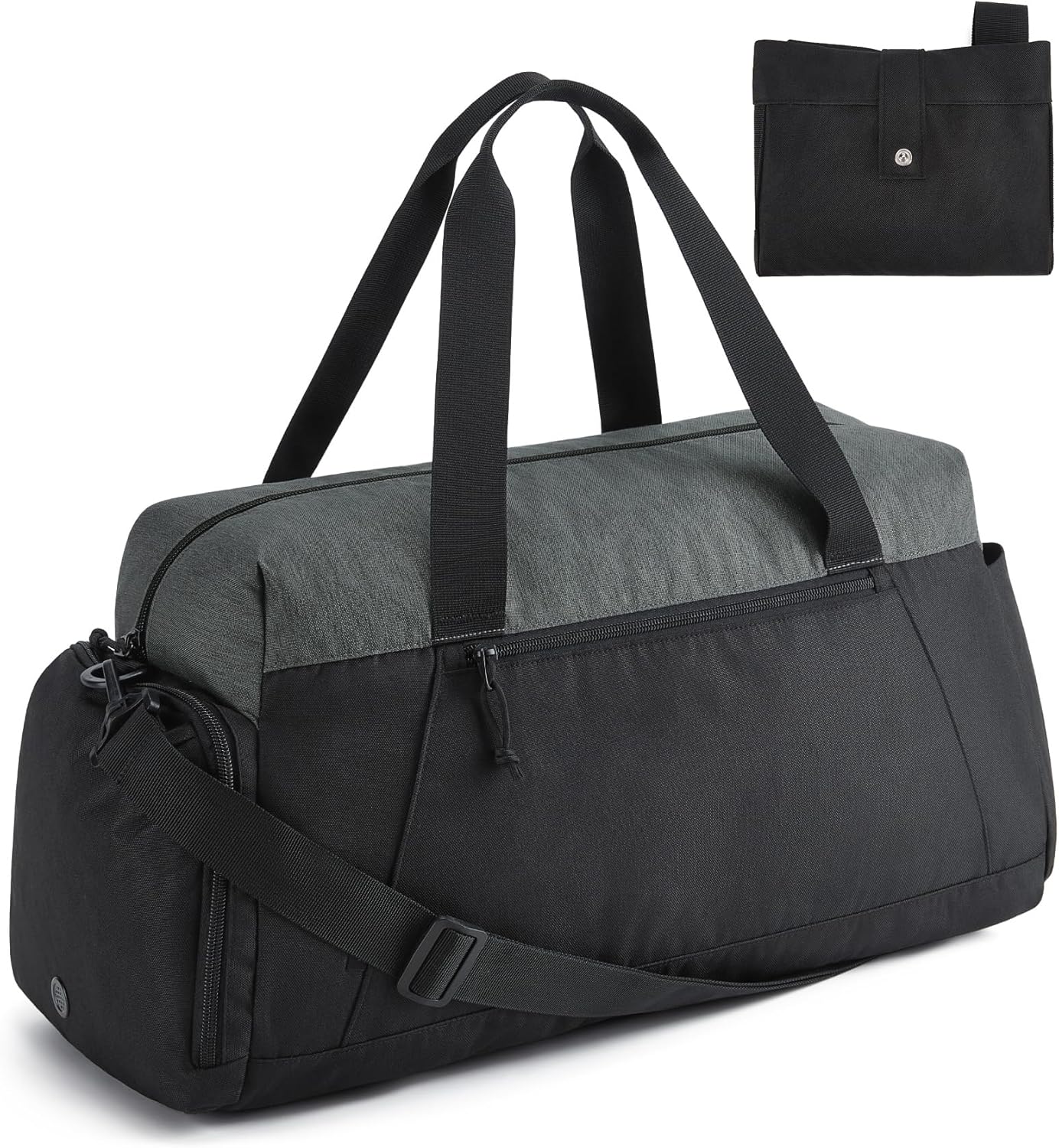 BAGSMART Gym Bags for Men Women, Foldable Travel Duffle Bag, Lightweight Weekender Duffel Bag With Shoe Compartment, Water Resistant Workout Duffle Sports Bag for Travel Yoga, Army Green