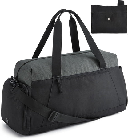 BAGSMART Gym Bags for Men Women, Foldable Travel Duffle Bag, Lightweight Weekender Duffel Bag With Shoe Compartment, Water Resistant Workout Duffle Sports Bag for Travel Yoga, Army Green