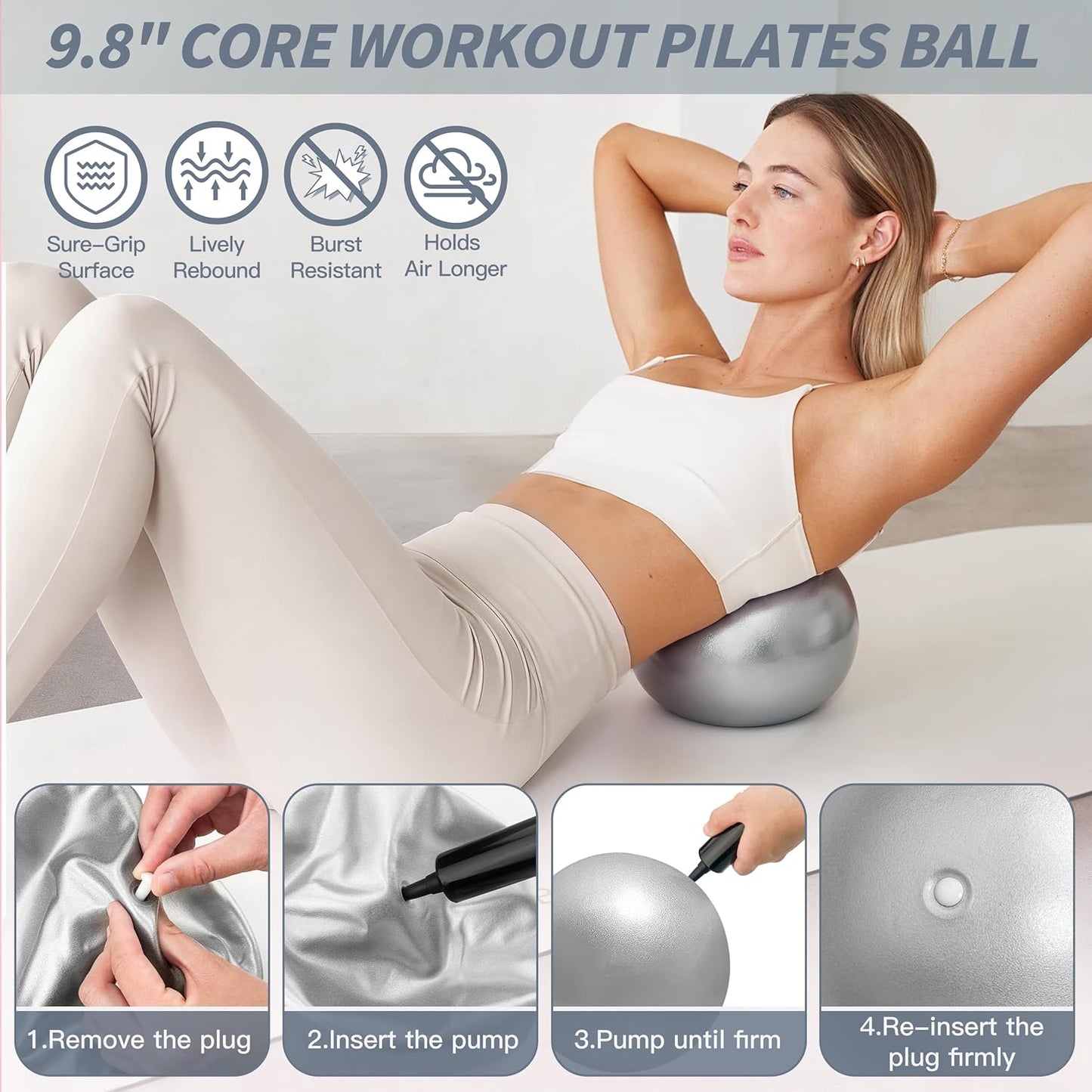 NANATI Pilates Kit, Home Pilates Workout Kit for Women, Pilates Equipment with 14.5" Pilates Ring and Ball, Resistance Bands, Ankle Weights, Sliders & Grip Socks Accessories for Starter Home Workouts
