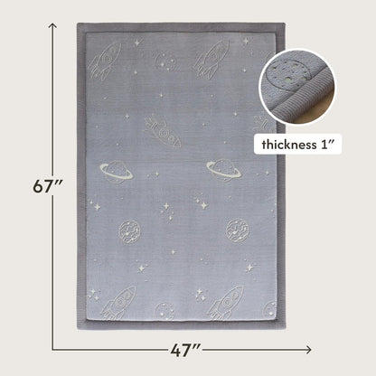 Hakuna Matte CloudSoft Mat for Floor 60" x 80" Beige – Coral Velvet Memory Foam Rug – Non-Slip, Water-Resistant