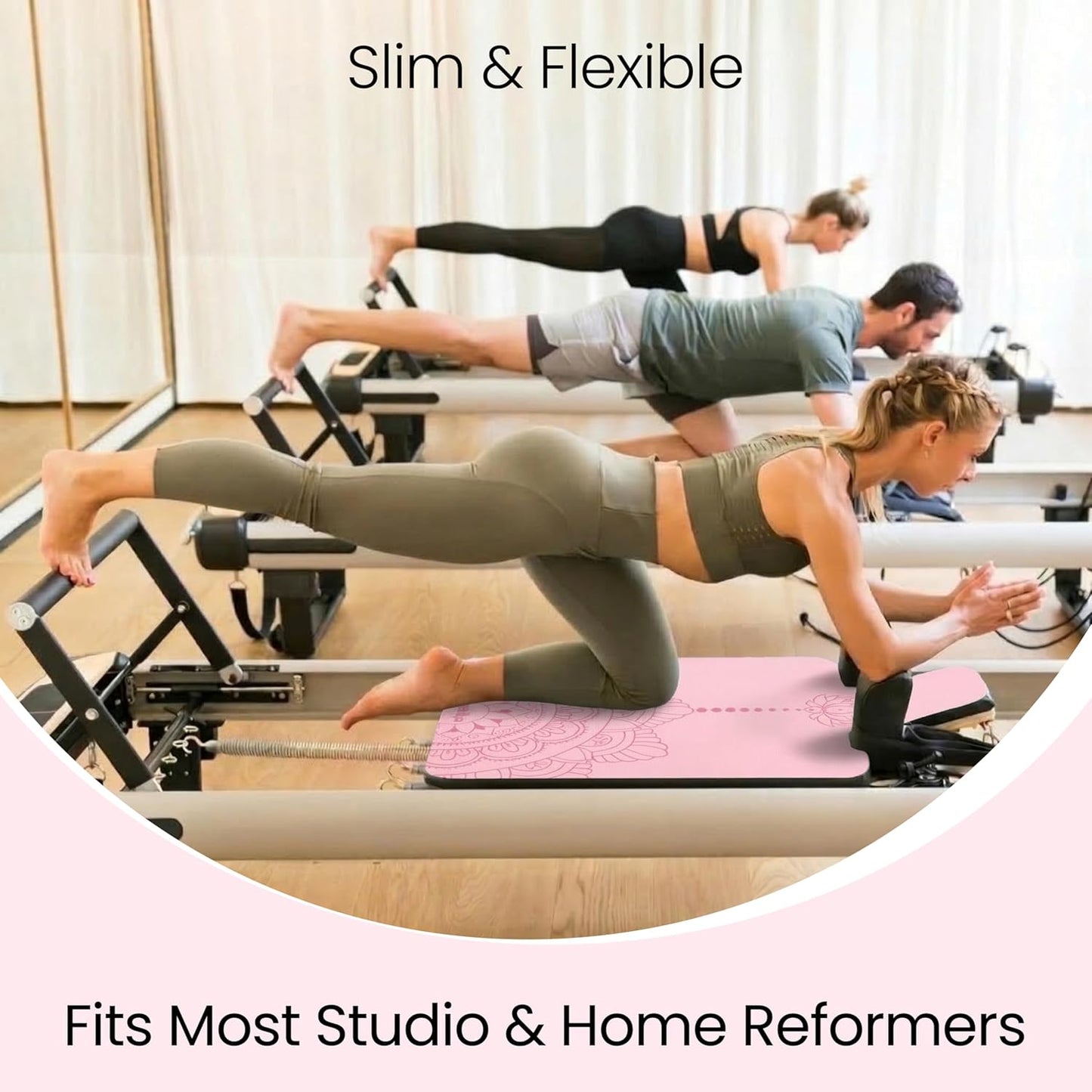 Pilates Reformer Mat Non Slip – Washable Reformer Mat Cover with Grip Socks & Mesh Bag, Sweat Absorbing Pilates Reformer Towel for Studio & Home Use