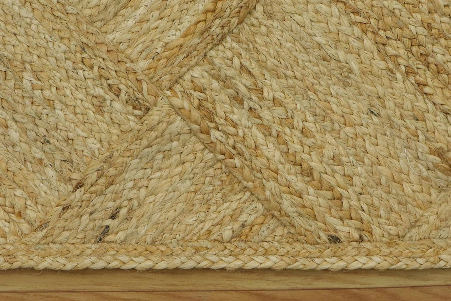Hand Braided Jute 4 Ft Square Kilim Rug Flatweave Pink Geometric Pattern Jute Sisal Rug, Thick 0.27 Inch Indoor Outdoor Carpet for Kitchen, Bedside, Yoga Mat - Colors A