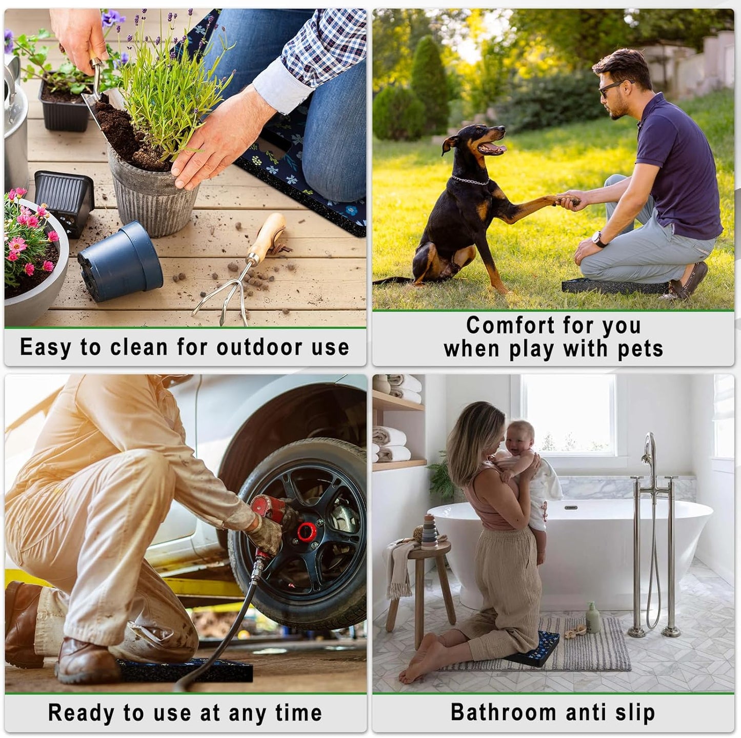 Kneeling Pad, Extra Thick Gardening Kneeling Pad for Women, Large Foam Bathtub Kneeling Pad for Bathing Baby, Waterproof Knee Pads Garden Workout Supplies, Grey