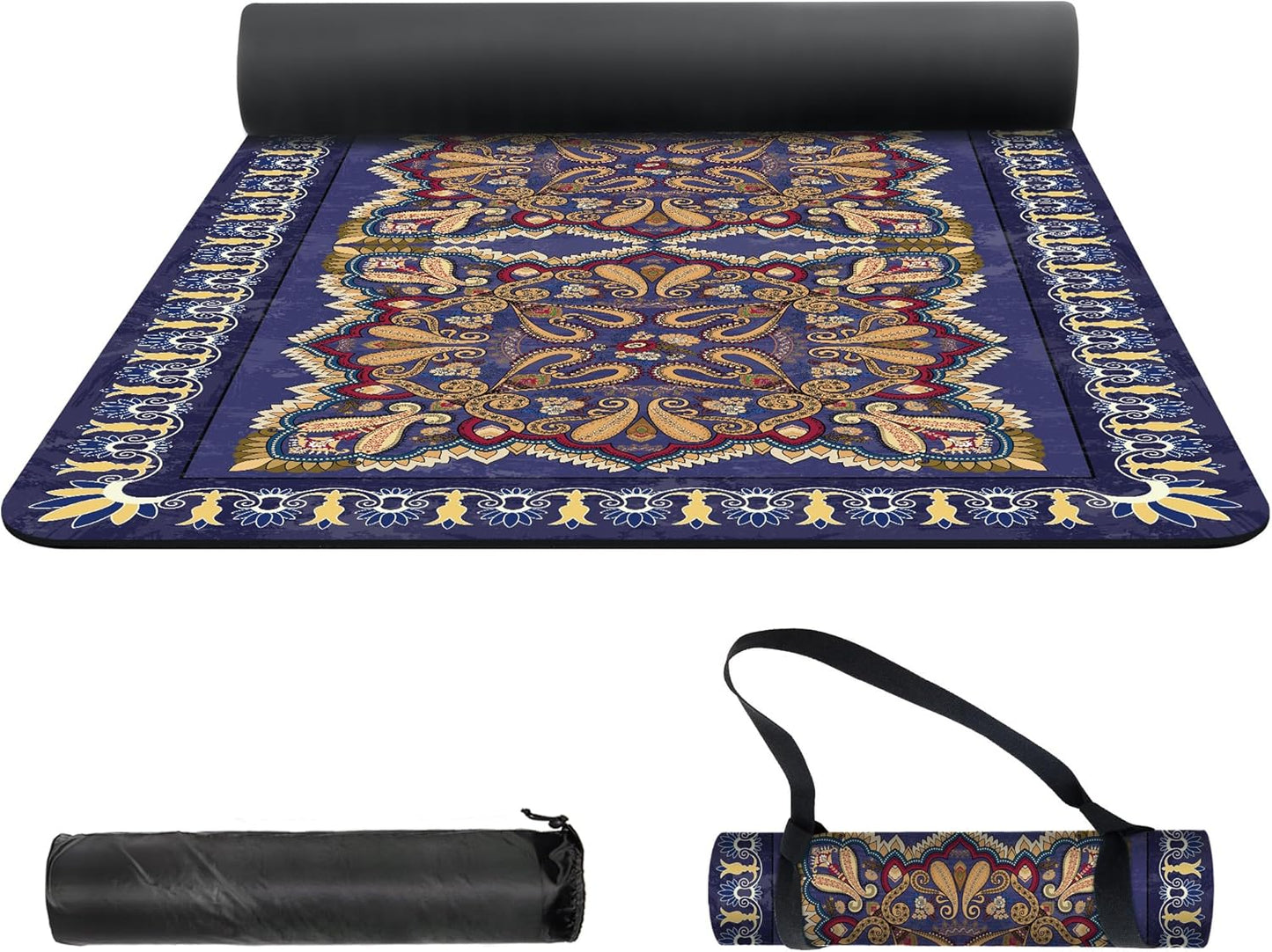 nuveti Yoga Mat Print Extra Thick TPE Non Slip Fitness Exercise Mat with Carrying Bag,72"x24" Extra Thick 6MM Exercise & Workout Mat for Yoga, Pilates Fitness and Floor Exercises - Colors B