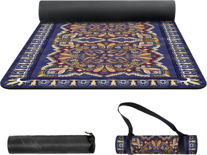 nuveti Yoga Mat Print Extra Thick TPE Non Slip Fitness Exercise Mat with Carrying Bag,72"x24" Extra Thick 6MM Exercise & Workout Mat for Yoga, Pilates Fitness and Floor Exercises - Colors B