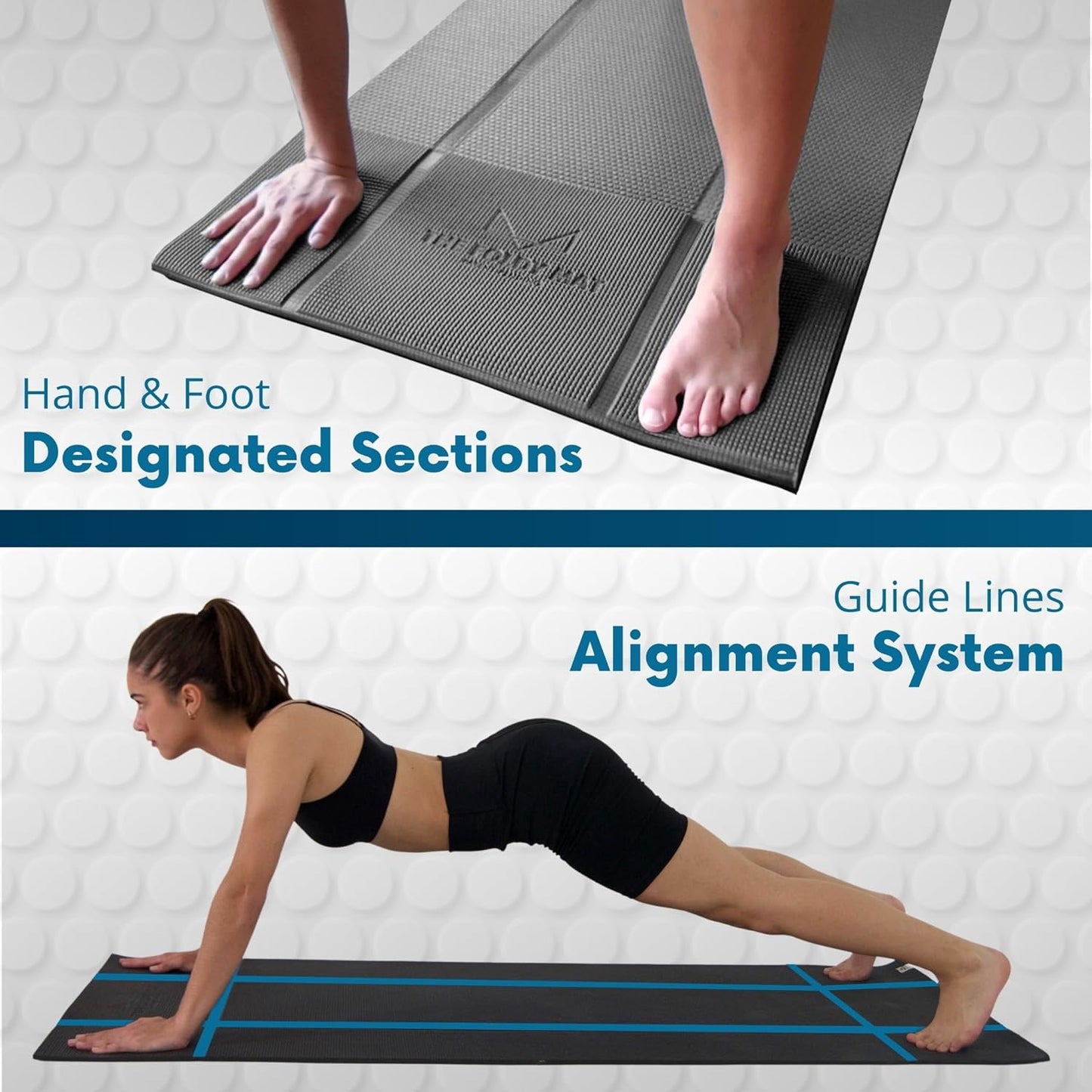 Foldable Yoga Mat Thick, in 6 Combinations; Greater Support and Protection for Joints, Body Alignment System, and Sections for Hands and Feet. Non-slip texture and water-resistant