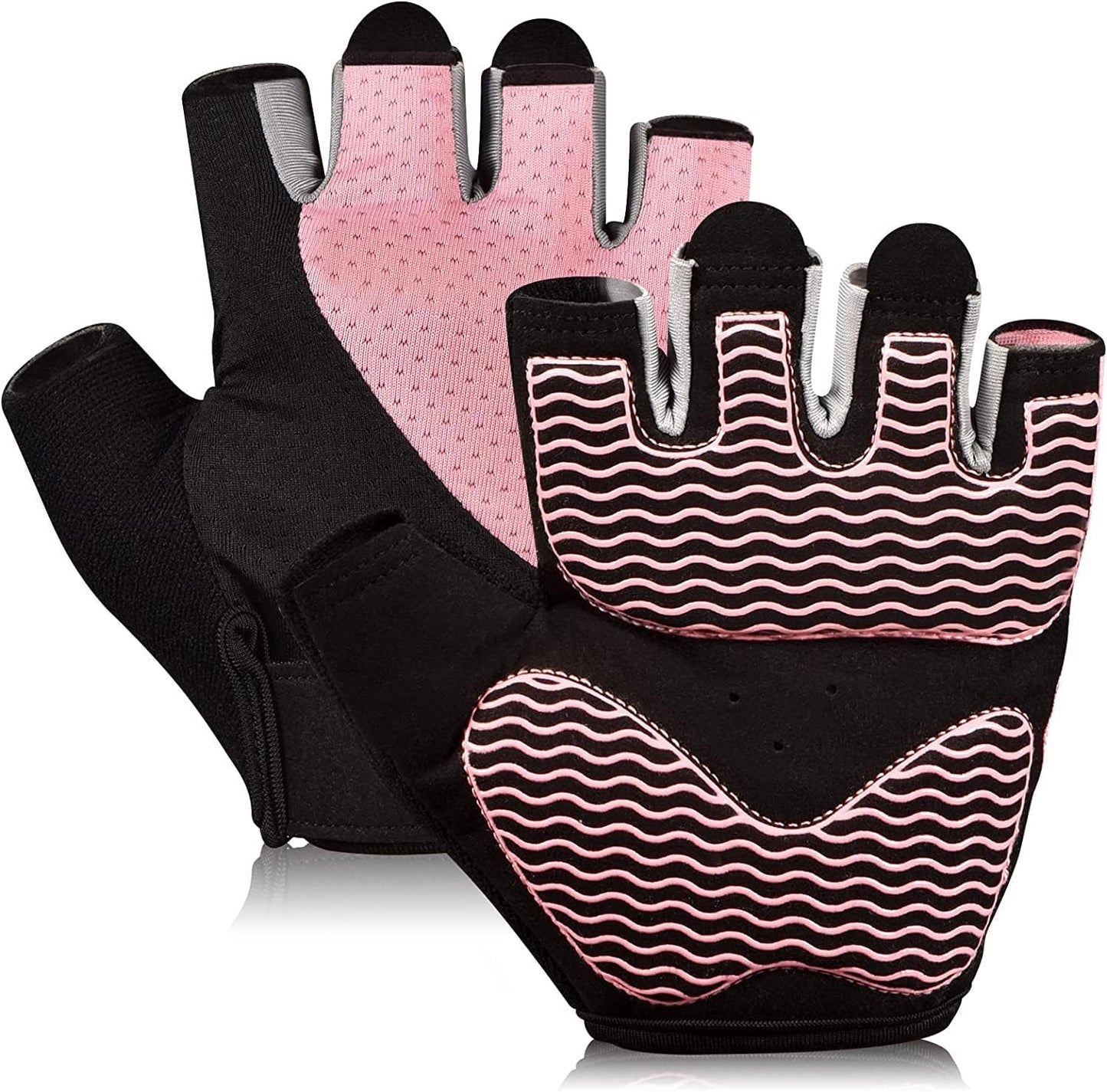 sunnex Workout Gloves for Women - Breathable Weight Lifting Gloves with Non-Slip Silicone Padding, Fingerless Gym Gloves for Cycling, Rowing, Pull Ups & Training (4 Sizes)