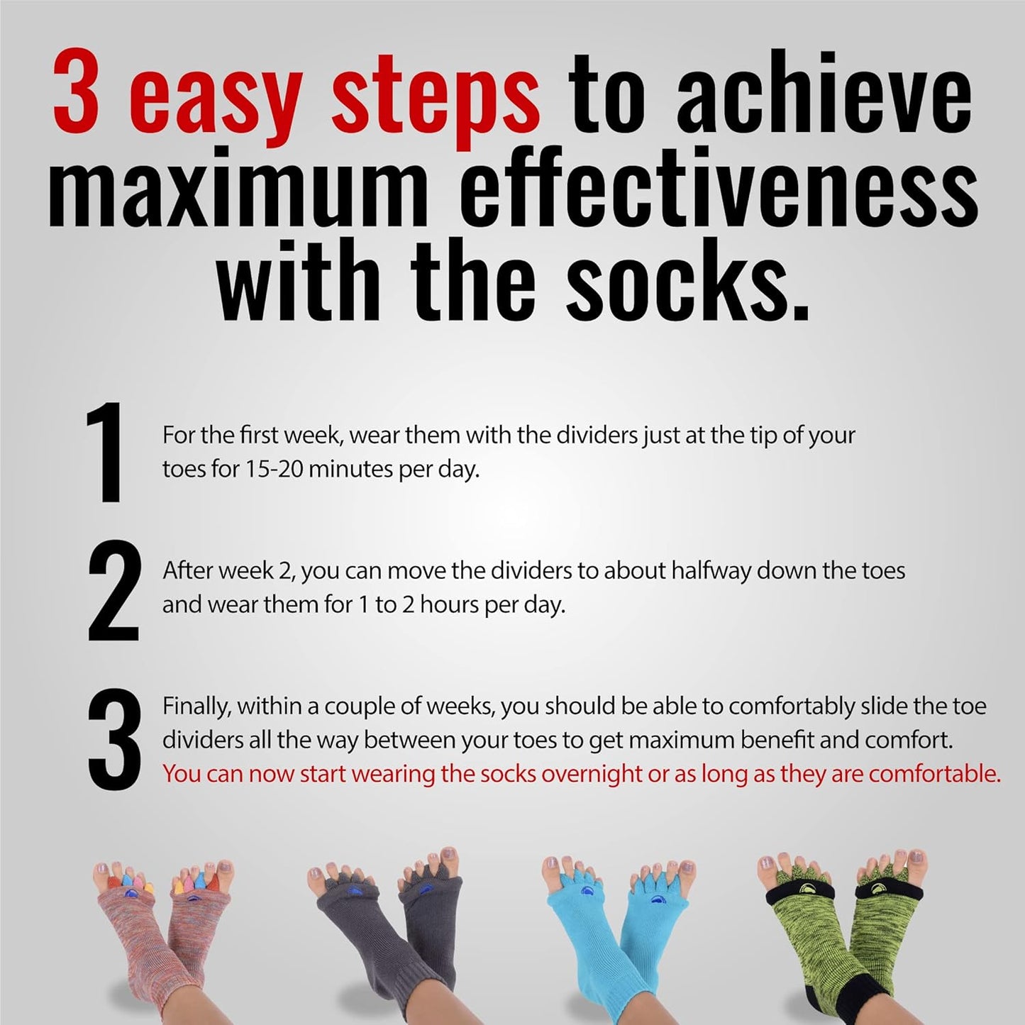 My Happy Feet Foot Alignment Socks with Toe Separators – Holiday Socks for Women & Men - Cozy Christmas Gift Idea