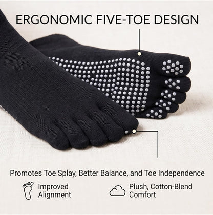 1/2 Pairs Grippy Socks Woman Pilates Grip Socks Non Slip Full Toe Barre Ballet Non Skid Yoga Socks One Size 5.5-9