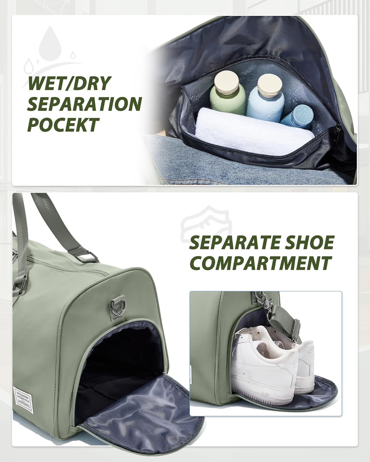 Gym Bag Womens Mens with Shoes Compartment and Wet Pocket Travel Duffel Bag for Women for Plane Sport Gym Tote Bags Swimming Yoga Waterproof Weekend Overnight Carry on Bag Hospital Holdalls - Colors A