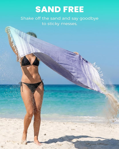 Antfuny Turkish Beach Towels Vacation Essentials Quick Dry Sand Free Oversized Bath Pool Swim Towel Extra Large XL Blanket Adult Travel Cruise Accessories Must Haves Clearance Stuff Necessities - Colors C