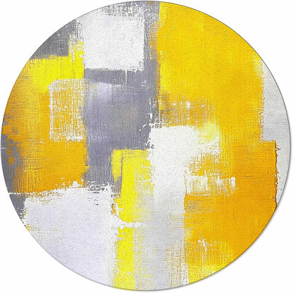 Orange Round Area Rug for Living Room 6 ft Abstract Modern Contemporary Rug Carpet Floor Mat Yoga Mat for Boys Girls Playroom Home Decor 6 ft