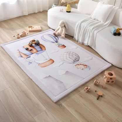 Hakuna Matte CloudSoft Mat for Floor 60" x 80" Beige – Coral Velvet Memory Foam Rug – Non-Slip, Water-Resistant