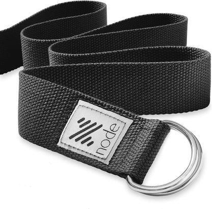 7-1/2' Yoga Strap for Stretching, Woven Cotton Blend Yoga Strap with Adjustable D-Ring Buckle for Exercise, Therapy and Fitness