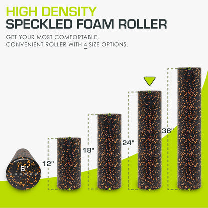 ProsourceFit High Density Foam Rollers 12 - inches long, Firm Full Body Athletic Massage Tool for Back Stretching, Yoga, Pilates, Post Workout Muscle Recuperation, Black