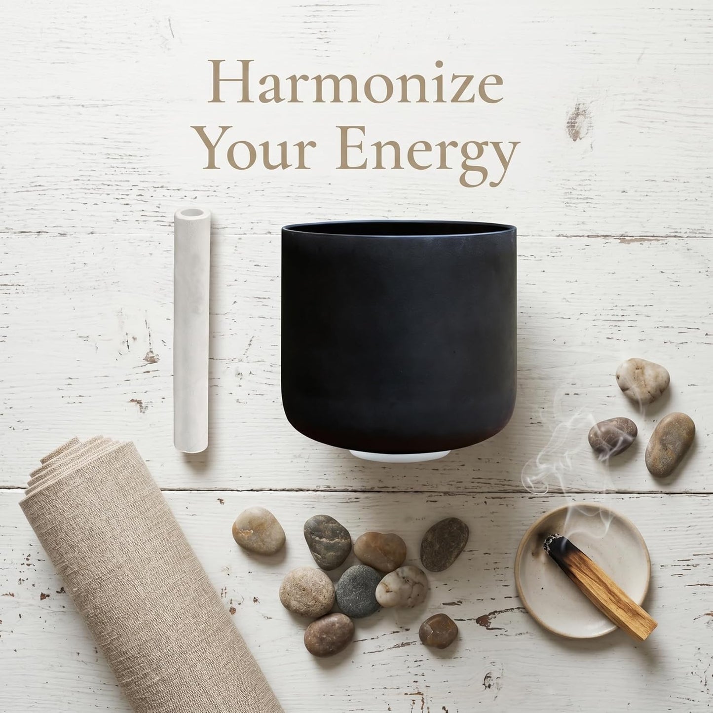 ALIOTH 7" B Note Crystal Singing Bowl Crown Chakra with Suede Mallet for Meditation, Yoga, Chakra Healing & Sound Therapy