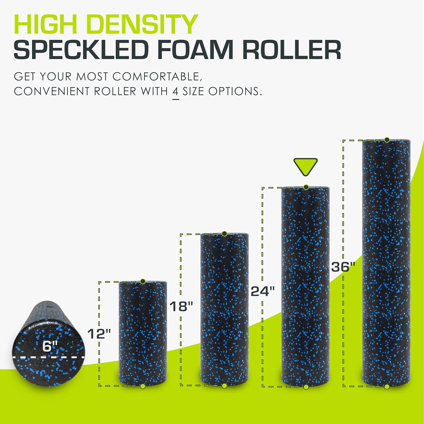 ProsourceFit High Density Foam Rollers 12 - inches long, Firm Full Body Athletic Massage Tool for Back Stretching, Yoga, Pilates, Post Workout Muscle Recuperation, Black
