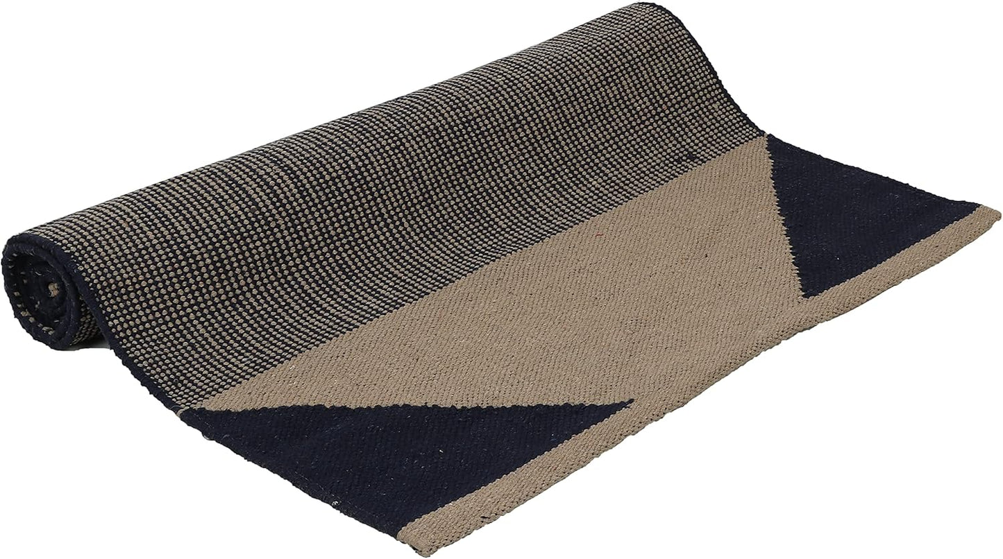 KD Yoga Rug Mat Convert Plastic Yoga Mat to Eco Friendly 100% Cotton Gripping with Corner Pocket