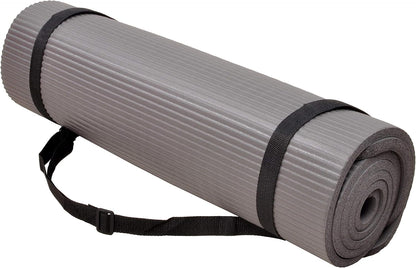 Fitvids All Purpose 1/2-Inch Extra Thick High Density Anti-Tear Exercise Yoga Mat and Knee Pad with Carrying Strap and Optional Yoga Blocks, Multiple