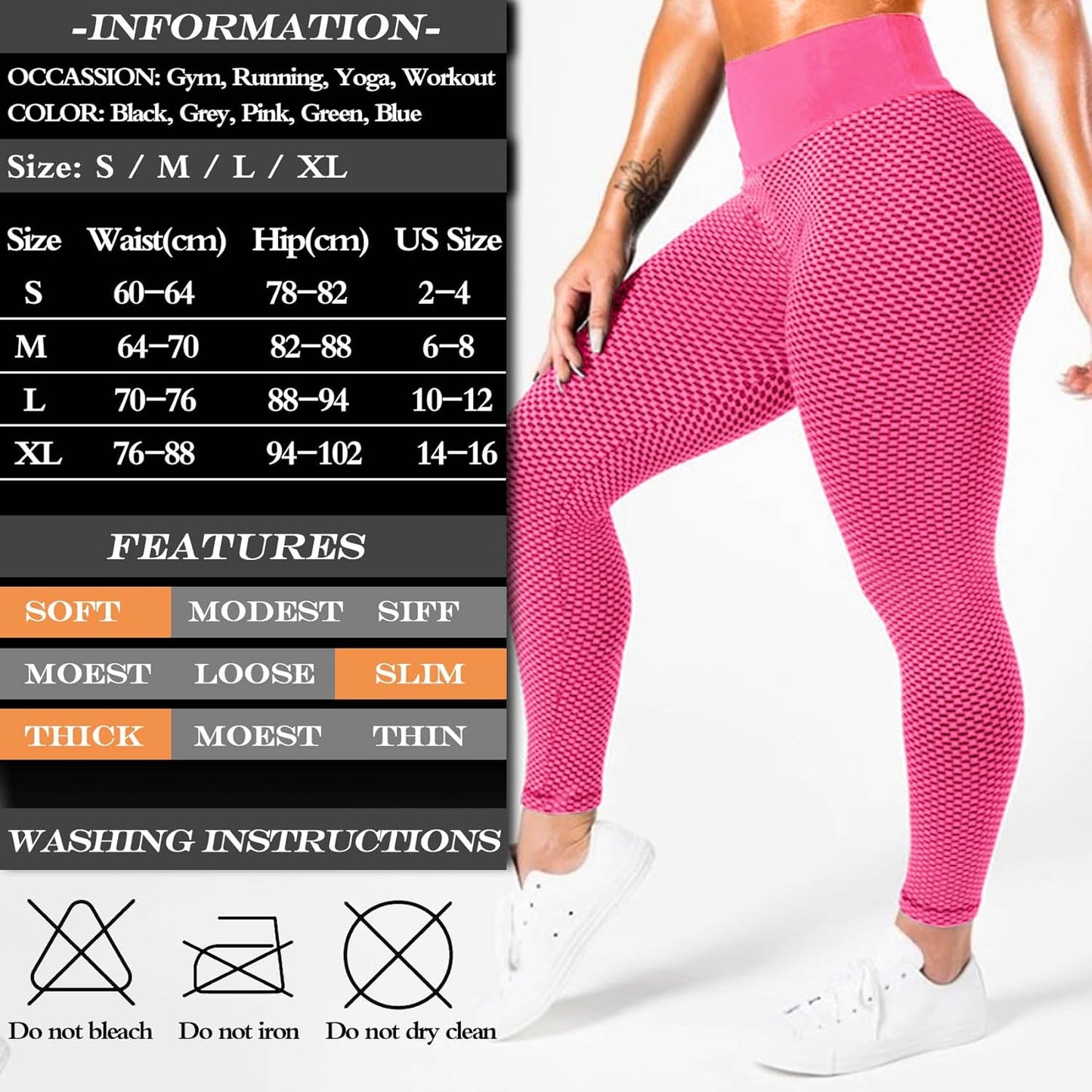 JGS1996 Butt Lifting Leggings for Women Tummy Control Workout Yoga Pants High Waisted Scrunch Booty Gym Tights