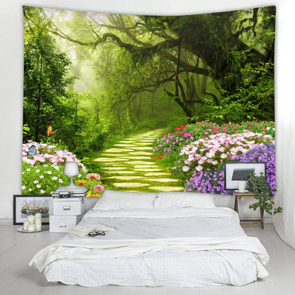 LYFANS Wooden Bridge Water Printing Fabric Tapestry Decorative Wall Art Tablecloth Bed Cover Picnic Carpet Beach Towel Bedroom Dormitory Living Room Multi functional Tapestry 79 x 59 inches