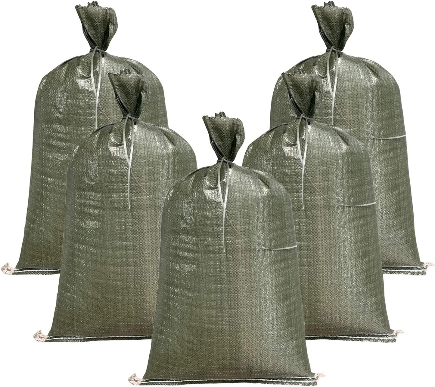 AK TRADING CO. 14" x 26" Poly Sandbags W/UV Protection & Built-in Ties - Flood Water Barrier - Tent Sandbags - Orange