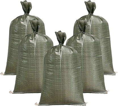 AK TRADING CO. 14" x 26" Poly Sandbags W/UV Protection & Built-in Ties - Flood Water Barrier - Tent Sandbags - Orange
