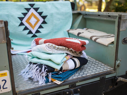 Mexican Blanket by Laguna Beach Textile Co - Beach, Yoga, Camping, or Decorative Throw Blanket - Traditional Handmade Serape (Ivory)