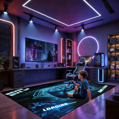 Game Controller Rugs for Bedroom Boys Living Room Gamer Gamepad Red Carpets Floor Mat Player Indoor Mats Gaming Art Design Home Decor Crystal Doormat Yoga Mats 3'x5'