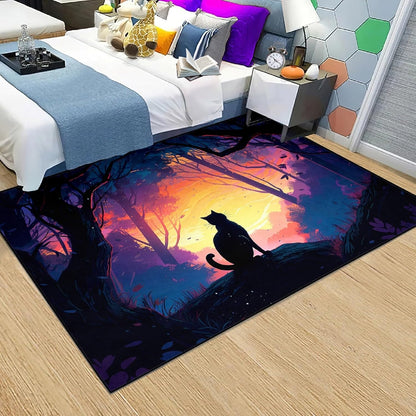 Black Girl Area Rug for Bedroom African American Rugs for Room Princess Carpet Kids Rugs for Bedroom African Girls Carpet for Living Room Teen Girls Yoga Mats, Pink, 4'×5'