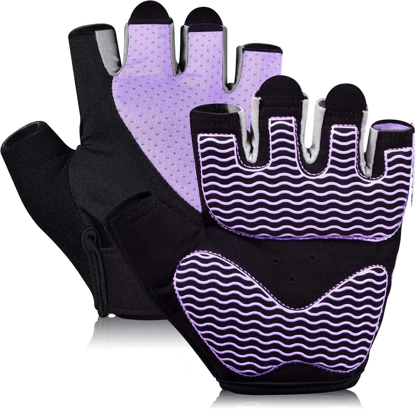 sunnex Workout Gloves for Women - Breathable Weight Lifting Gloves with Non-Slip Silicone Padding, Fingerless Gym Gloves for Cycling, Rowing, Pull Ups & Training (4 Sizes)