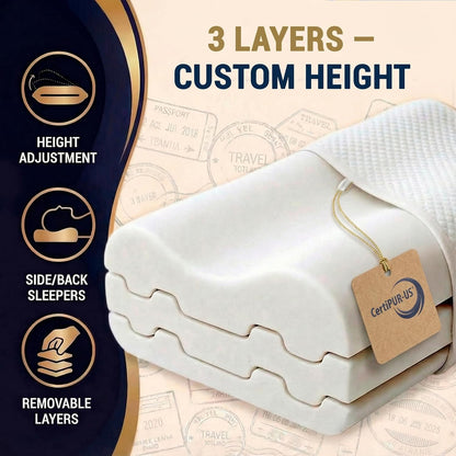 Royal Therapy Memory Foam Pillow, Queen Neck Pain Relief, Contour Cervical Pillow, for Neck and Shoulder Pain, Side, Back and Stomach Sleeper, 24x14x5 inches