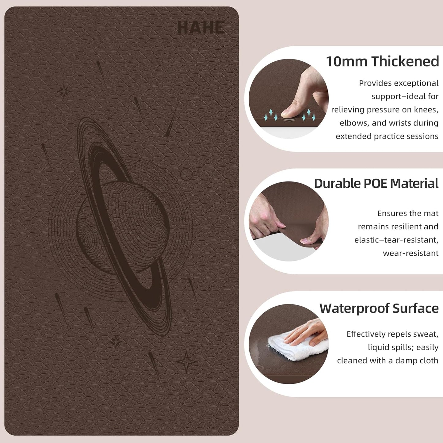 Extra Wide Yoga Mat, 72"x40"x0.4"Thick, Large Exercise Mat, Oversized Non Slip Workout Mat with Strap for Yoga, Pilates, Fitness, Home Gym Studio
