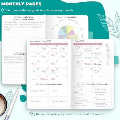 Clever Fox Self-Care Journal – Daily Reflection Notebook – Mental Health & Personal Development Planner, Meditation & Mood Log, A5 (Turquoise)