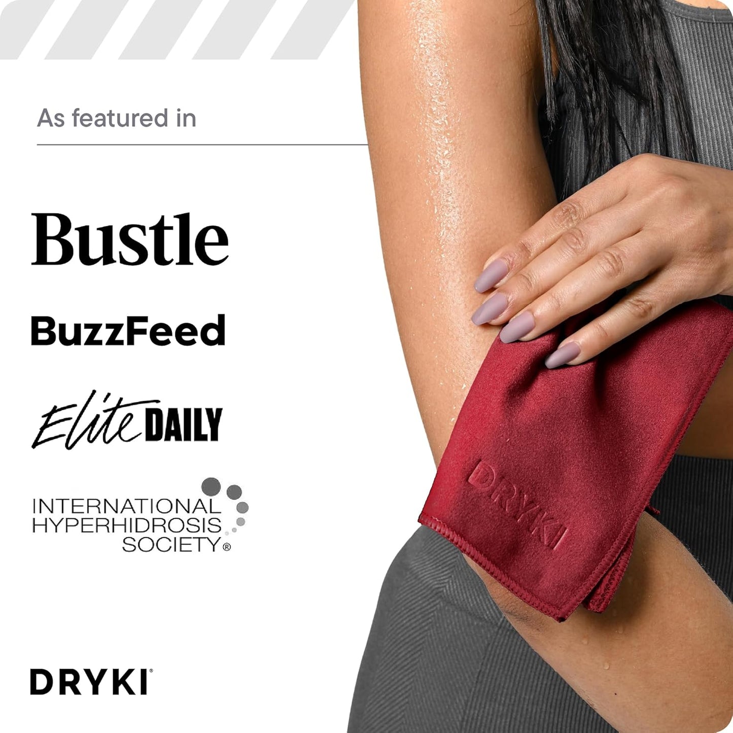 DRYKI Pocket-Sized Sweat Towels - The Original Sweat Absorbing Handkerchiefs - Quick-Dry Microfiber Sweat Rags for Face, Hands, & Body - Men & Women - Gym, Sports, and Work (Blue: 5 Pack)