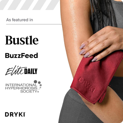 DRYKI Pocket-Sized Sweat Towels - The Original Sweat Absorbing Handkerchiefs - Quick-Dry Microfiber Sweat Rags for Face, Hands, & Body - Men & Women - Gym, Sports, and Work (Blue: 5 Pack)