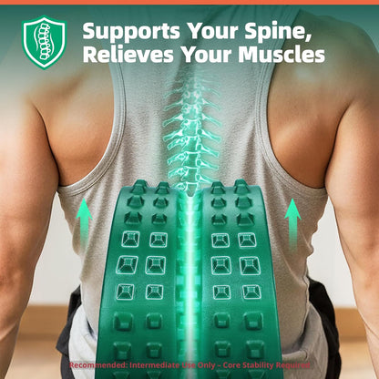 GymCope Back Roller for Back Pain Reliefn & Stretching, Deep Tissue Massage Roller Supports Up to 530 lbs / 240 kg, 5.5''-7.5'' Curved Foam Roller for Home Physical Stretching (Green, Firm)